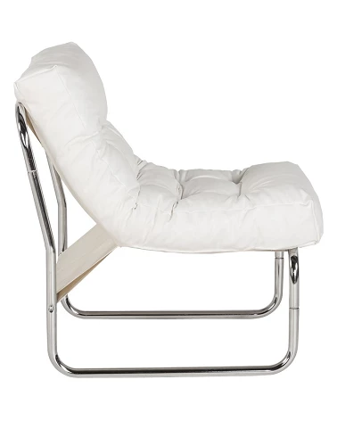 Fauteuil design Boudoir Chromé similicuir Blanc