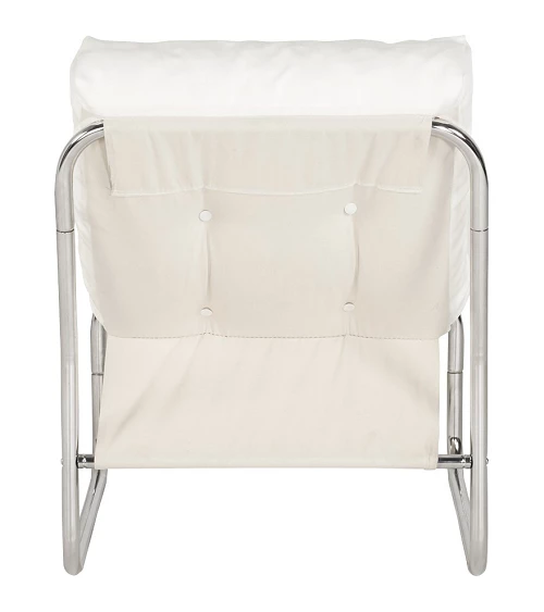 Fauteuil design Boudoir Chromé similicuir Blanc