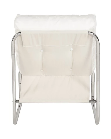 Fauteuil design Boudoir Chromé similicuir Blanc