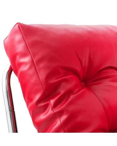 Fauteuil design Boudoir Chromé similicuir Rouge