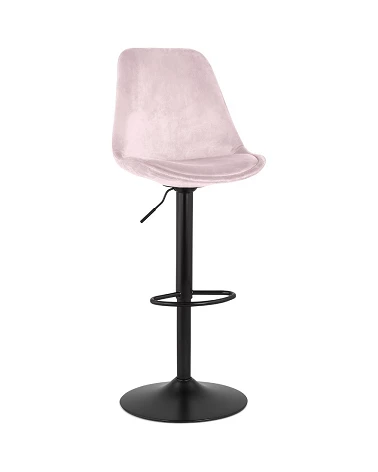 Tabouret de bar métal Noir ASTER Tissu Rose