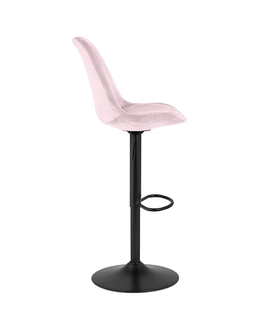 Tabouret de bar métal Noir ASTER Tissu Rose