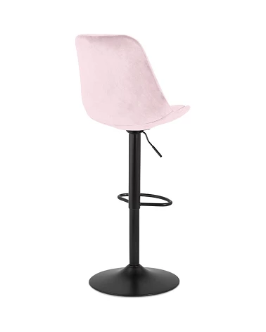 Tabouret de bar métal Noir ASTER Tissu Rose