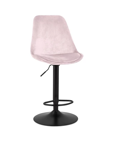 Tabouret de bar métal Noir ASTER Tissu Rose