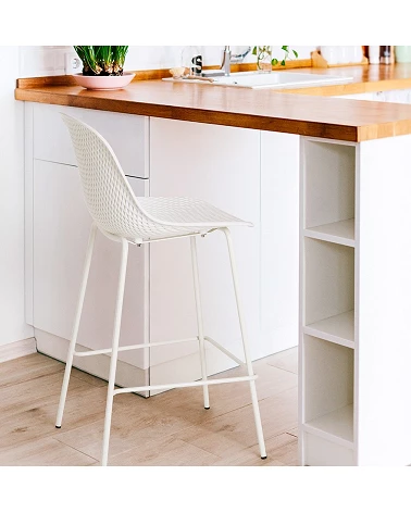 Tabouret haut métal ELLEN MINI Blanc