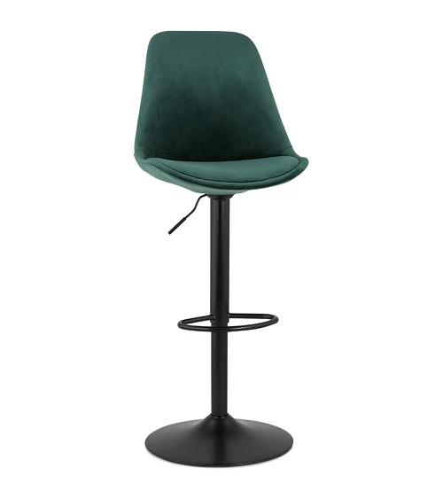 Tabouret de bar métal Noir ASTER Tissu Vert