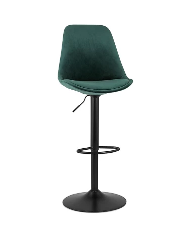 Tabouret de bar métal Noir ASTER Tissu Vert