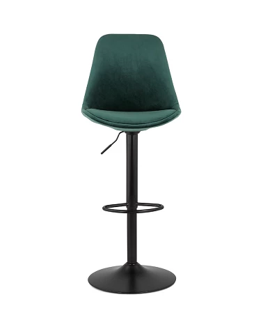 Tabouret de bar métal Noir ASTER Tissu Vert