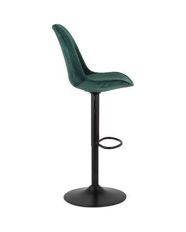 Tabouret de bar métal Noir ASTER Tissu Vert