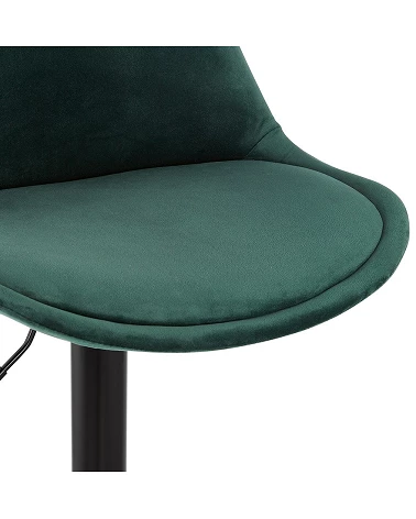 Tabouret de bar métal Noir ASTER Tissu Vert