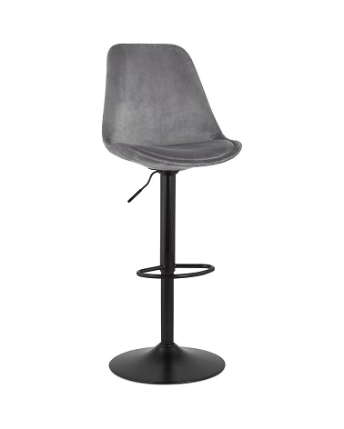 Tabouret de bar métal Noir ASTER Tissu Gris