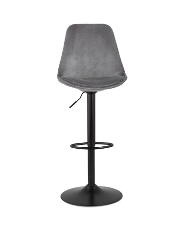 Tabouret de bar métal Noir ASTER Tissu Gris