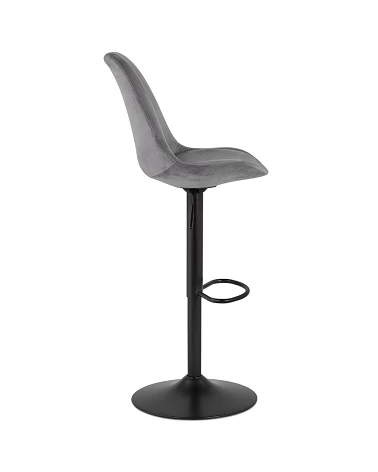 Tabouret de bar métal Noir ASTER Tissu Gris