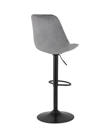 Tabouret de bar métal Noir ASTER Tissu Gris