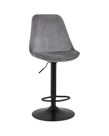 Tabouret de bar métal Noir ASTER Tissu Gris