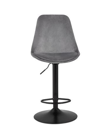 Tabouret de bar métal Noir ASTER Tissu Gris