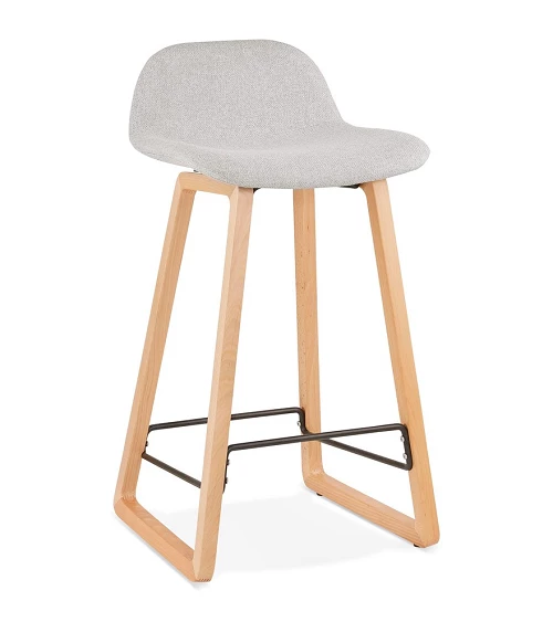 Tabouret de bar design Trapu mini Tissu Gris Clair