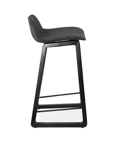 Tabouret de bar design Noir Trapu mini Tissu Gris Foncé