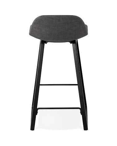 Tabouret de bar design Noir Trapu mini Tissu Gris Foncé