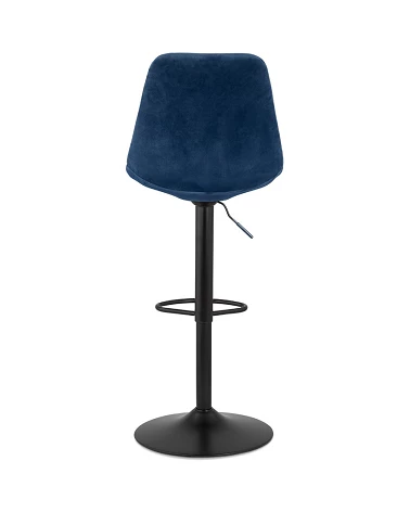 Tabouret de bar métal Noir ASTER Tissu Bleu