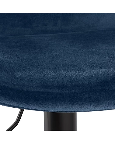 Tabouret de bar métal Noir ASTER Tissu Bleu