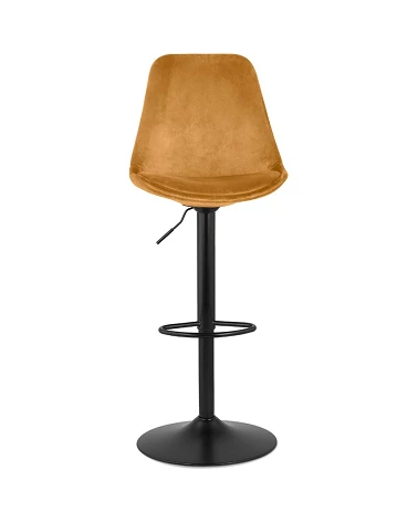 Tabouret de bar métal Noir ASTER Tissu Moutarde