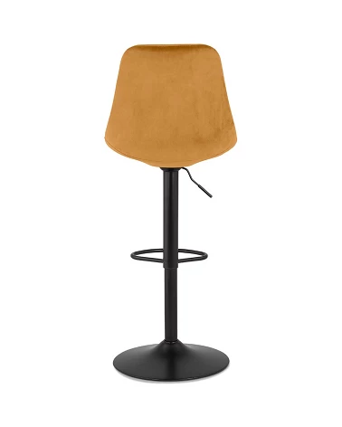 Tabouret de bar métal Noir ASTER Tissu Moutarde