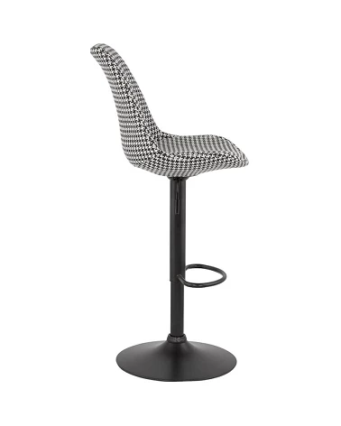 Tabouret de bar métal Noir ASTER Tissu Gris Chiné