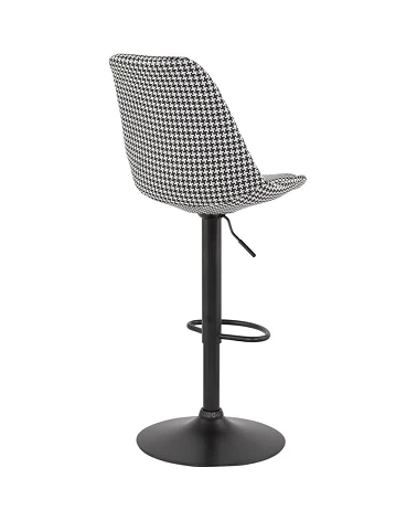 Tabouret de bar métal Noir ASTER Tissu Gris Chiné