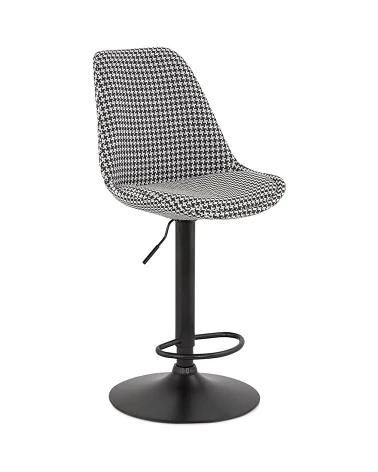 Tabouret de bar métal Noir ASTER Tissu Gris Chiné