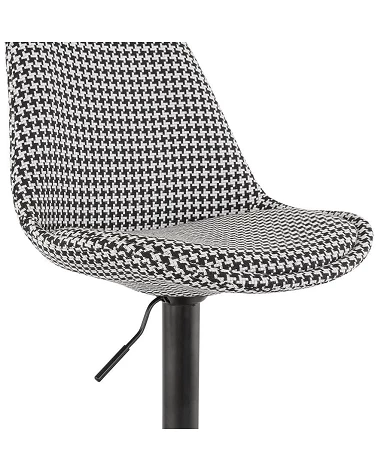 Tabouret de bar métal Noir ASTER Tissu Gris Chiné