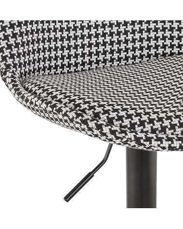 Tabouret de bar métal Noir ASTER Tissu Gris Chiné