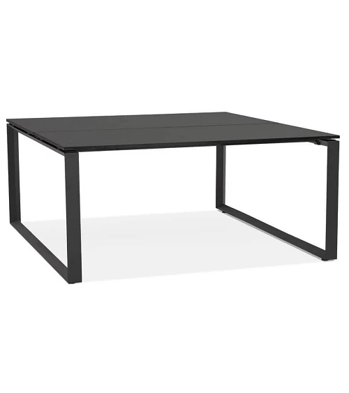 Bureau Métal peint noir 140 cm ABAK Bois noir