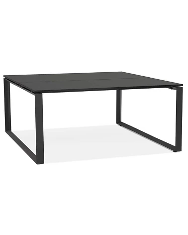 Bureau Métal peint noir 140 cm ABAK Bois noir