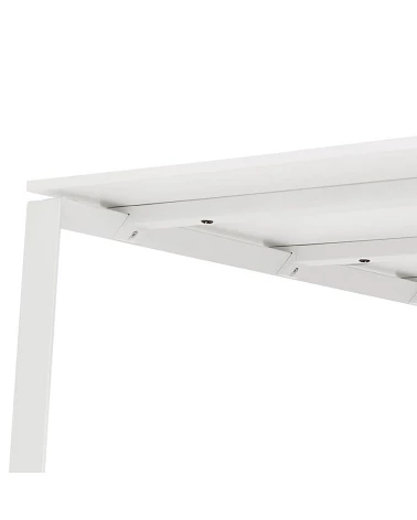 Bureau Métal peint blanc 140 cm ABAK Bois Blanc