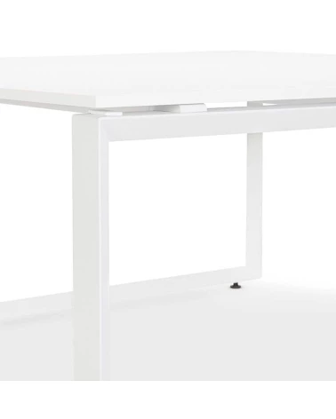 Bureau Métal peint blanc 140 cm ABAK Bois Blanc