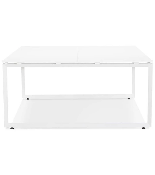 Bureau Métal peint blanc 140 cm ABAK Bois Blanc