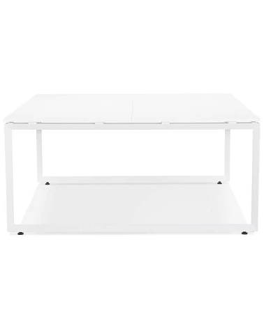 Bureau Métal peint blanc 140 cm ABAK Bois Blanc