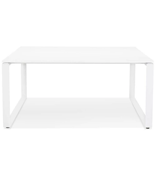 Bureau Métal peint blanc 140 cm ABAK Bois Blanc