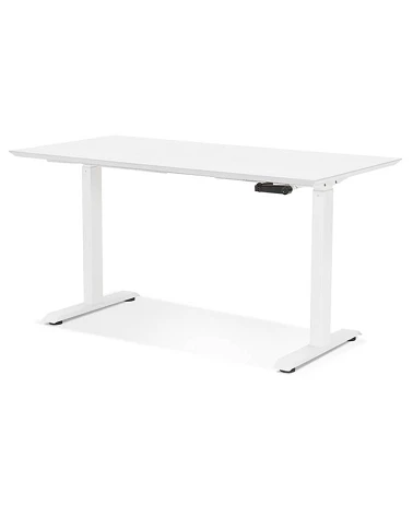 Bureau design 140 cm métal Blanc KRESKI Bois blanc