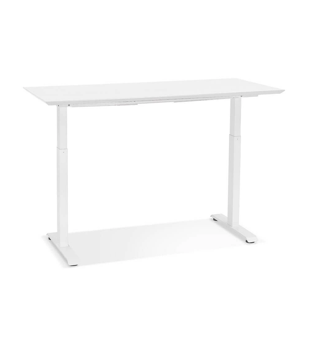 Bureau design 140 cm métal Blanc KRESKI Bois blanc