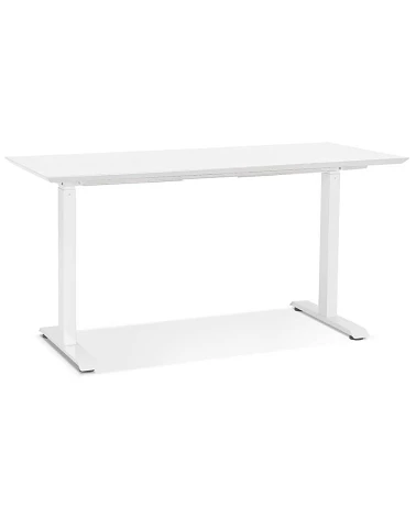 Bureau design 140 cm métal Blanc KRESKI Bois blanc