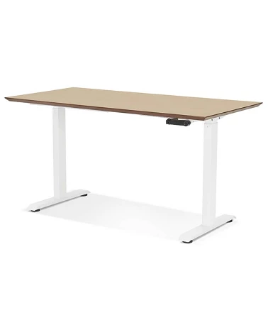 Bureau design 150 cm métal Blanc KRESKI Chêne