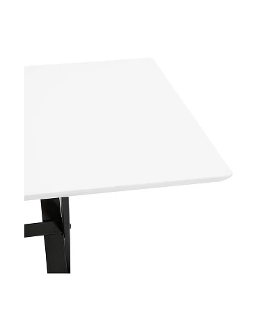 Bureau design metal Noir 160 MAUD MDF laqué blanc mat