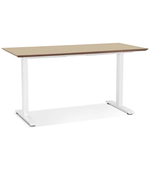 Bureau design 150 cm métal Blanc KRESKI Chêne