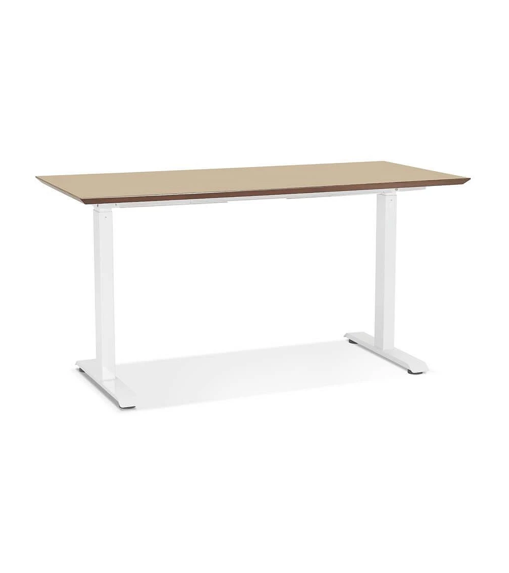 Bureau design 150 cm métal Blanc KRESKI Chêne