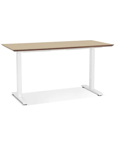 Bureau design 150 cm métal Blanc KRESKI Chêne