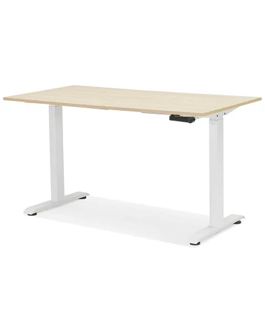 Bureau design métal Blanc 140 cm OLLA Bois