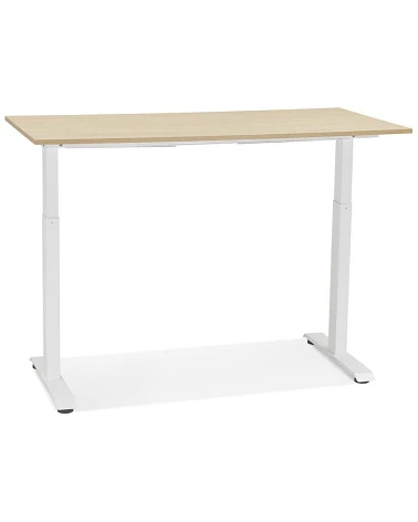 Bureau design métal Blanc 140 cm OLLA Bois