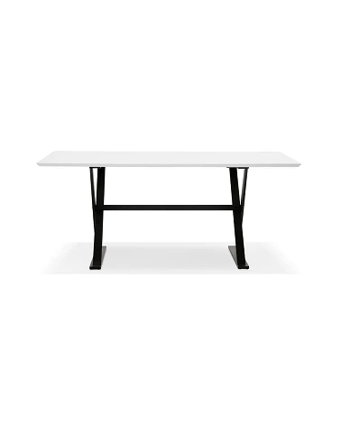 Bureau design metal Noir 160 MAUD MDF laqué blanc mat